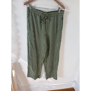 Zara Striped Linen Pants Size Large‎